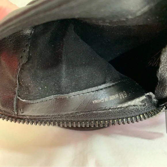 Arturo Chiang Black Leather Boots chunky heel, block heel, zipper, western, 6 - Picture 6 of 16